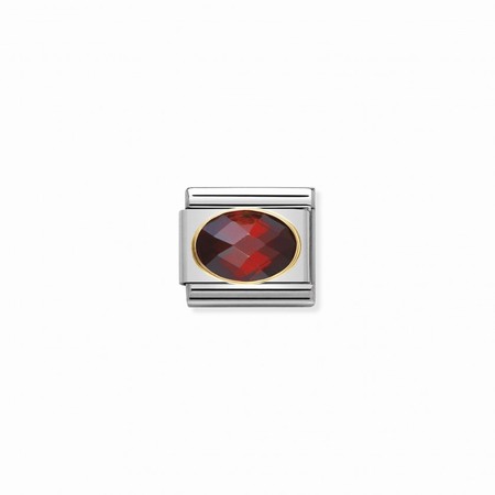Nomination Gold Oval Red CZ Stone Composable Charm